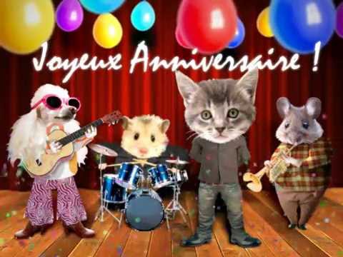 Carte anniversaire musicale chat