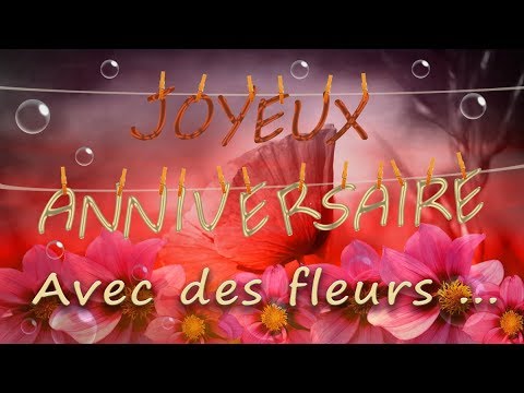 Carte anniversaire avec des fleurs gratuite
