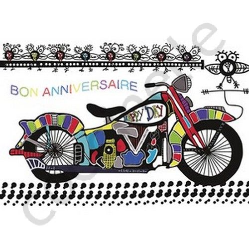 Carte anniversaire garçon moto