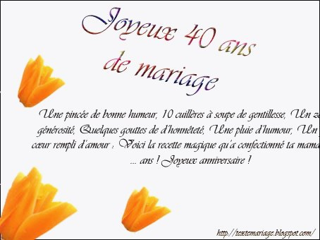 Texte anniversaire de mariage 62 ans