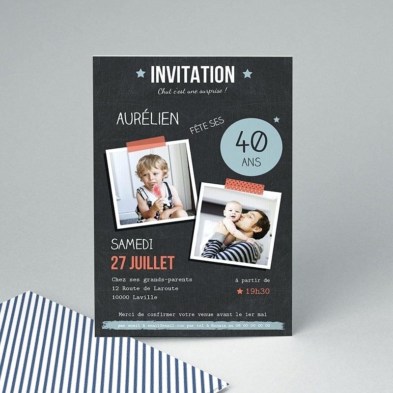 Carte invitation anniversaire surprise 40 ans