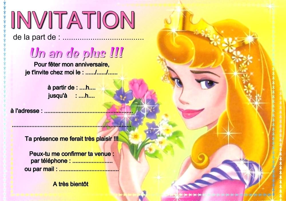 Carte d'invitation anniversaire aurore