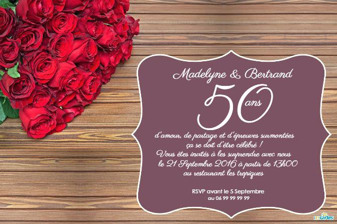 Carte anniversaire a imprimer gratuit 50 ans de mariage