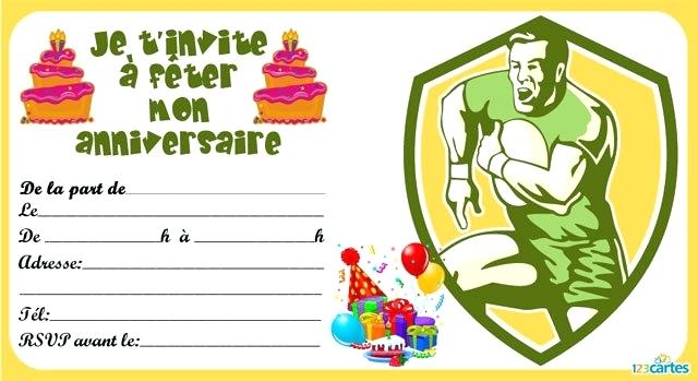 Carte anniversaire theme rugby