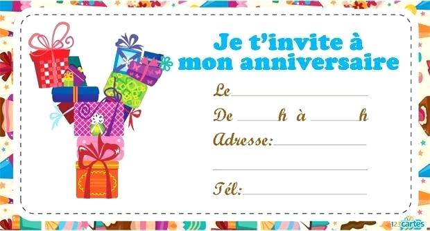 Carte d'invitation anniversaire garcon 6 ans a imprimer