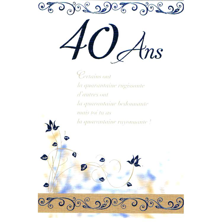Carte d'invitation originale anniversaire 40 ans