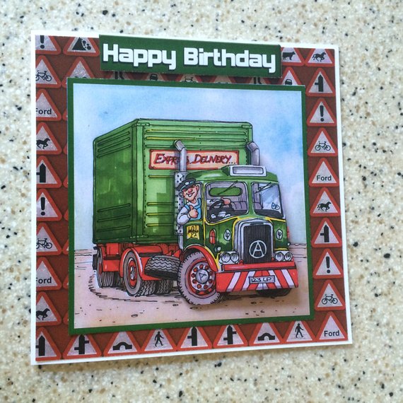 Carte anniversaire camion poubelle