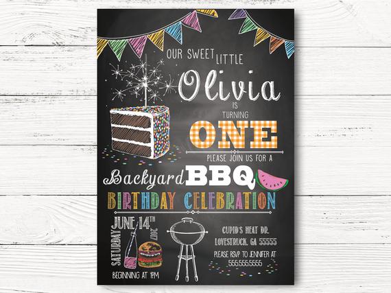Carte d'invitation anniversaire barbecue