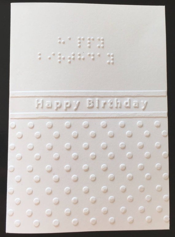 Carte anniversaire en braille