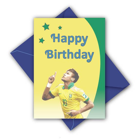 Carte anniversaire foot neymar