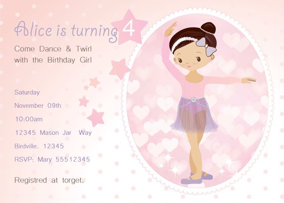 Carte anniversaire ballerina
