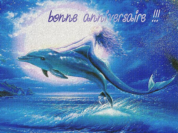 Carte anniversaire avec des dauphins