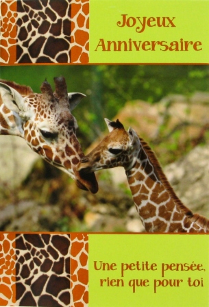 Carte anniversaire avec girafe