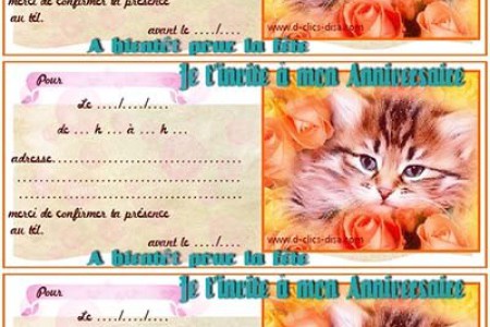 Carte invitation anniversaire à imprimer gratuite animaux