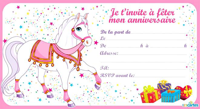 Carte invitation anniversaire fille my little pony