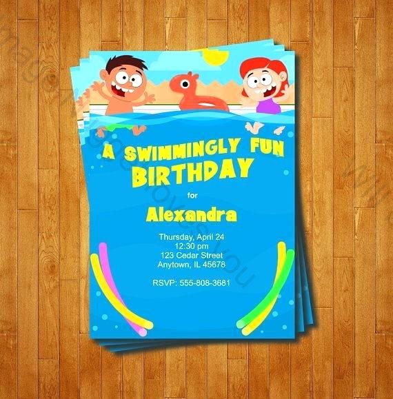 Carte anniversaire theme piscine