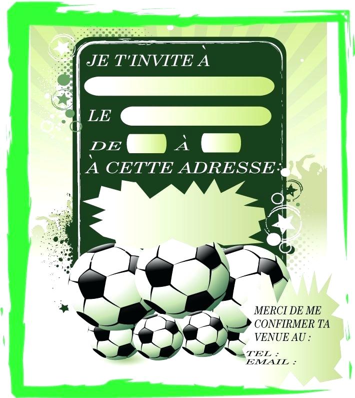 Carte d'invitation anniversaire gratuite à imprimer de foot