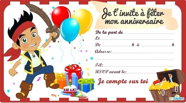 Carte invitation anniversaire garçon 7 ans imprimer