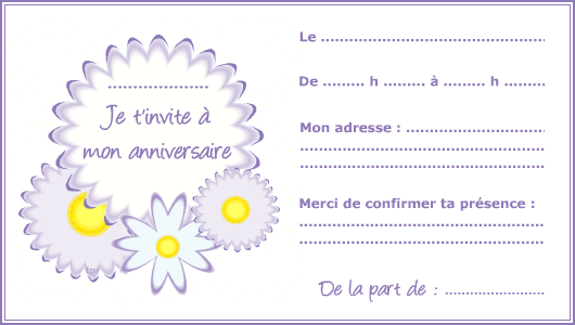 Imprimer carte d'invitation anniversaire fille