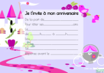 Carte invitation anniversaire 6 ans fille à imprimer