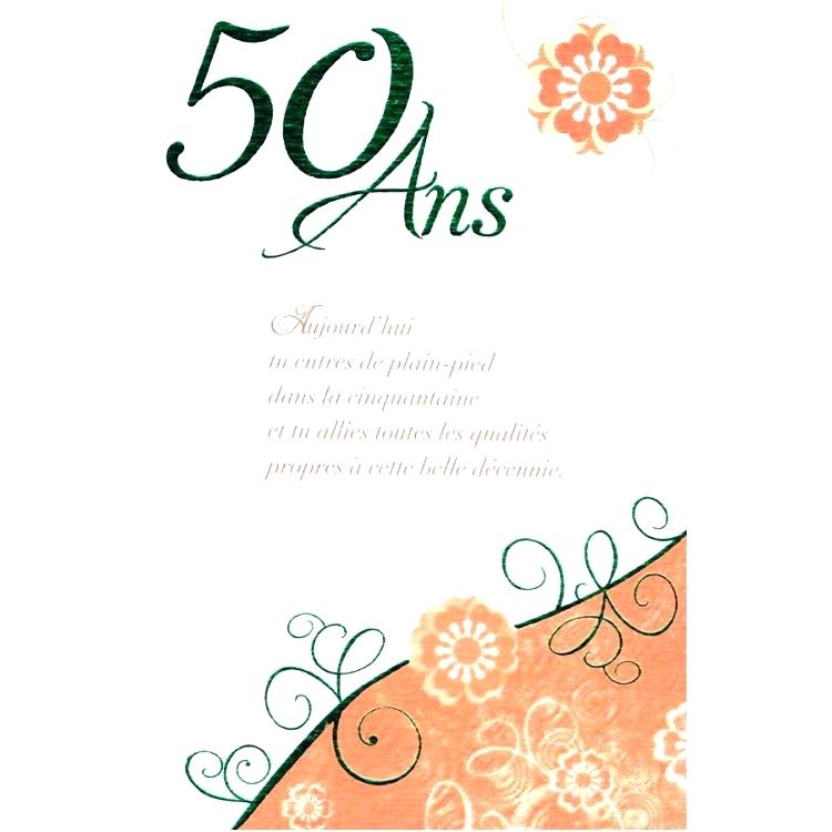 Texte carte anniversaire 50 ans humoristique