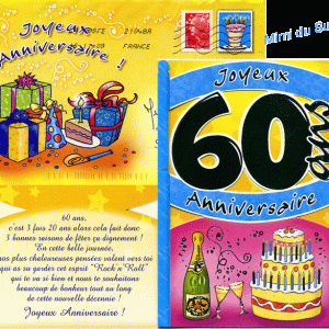 Carte gratuite anniversaire 60 ans femme