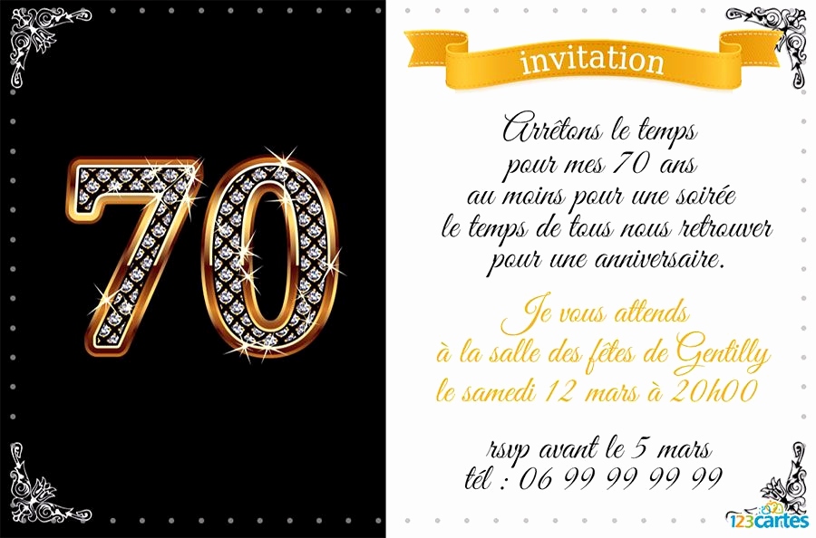 Texte d'invitation pour anniversaire 70 ans