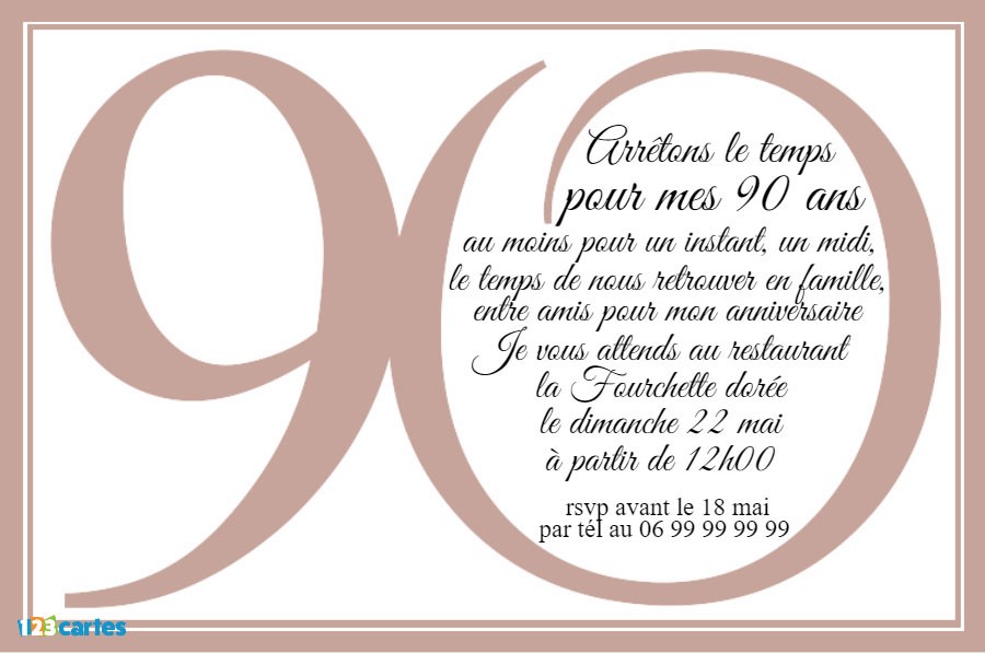 Carte invitation anniversaire 70 ans à imprimer