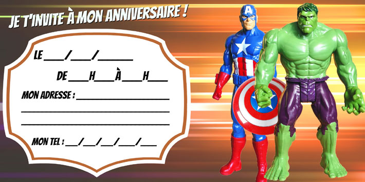 Carte invitation anniversaire hulk