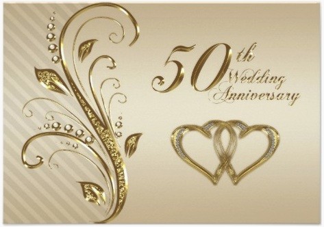 Carte menu anniversaire de mariage 50 ans