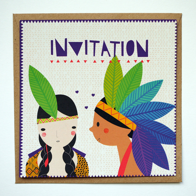 Carte invitation anniversaire theme indien