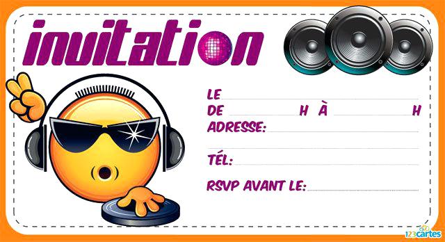 Carte invitation anniversaire emoji gratuit