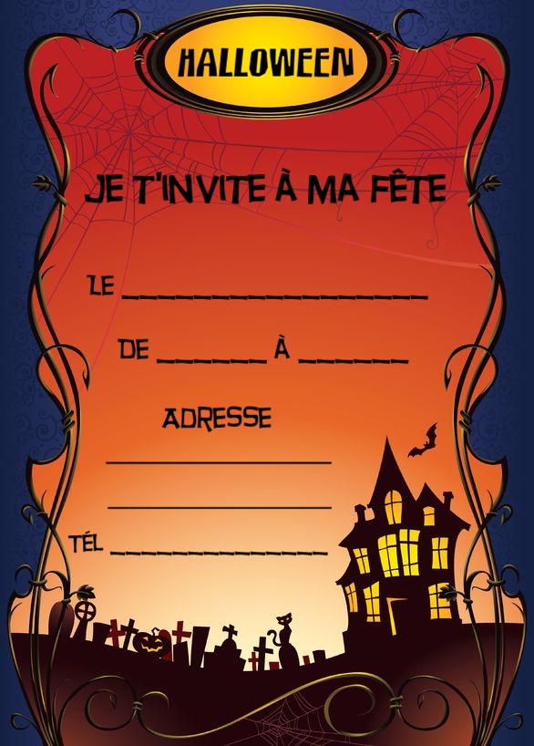 Carte invitation anniversaire gratuite à imprimer halloween
