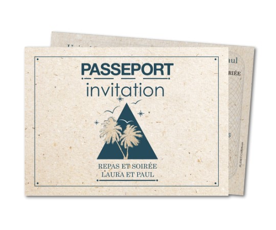 Carte invitation anniversaire passeport