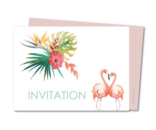 Carte d'invitation anniversaire tropical