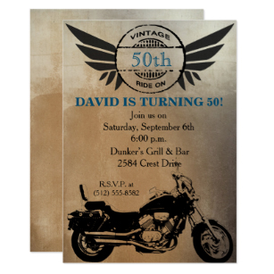 Carte anniversaire moto 50 ans