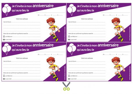 Carte invitation anniversaire mixte a imprimer