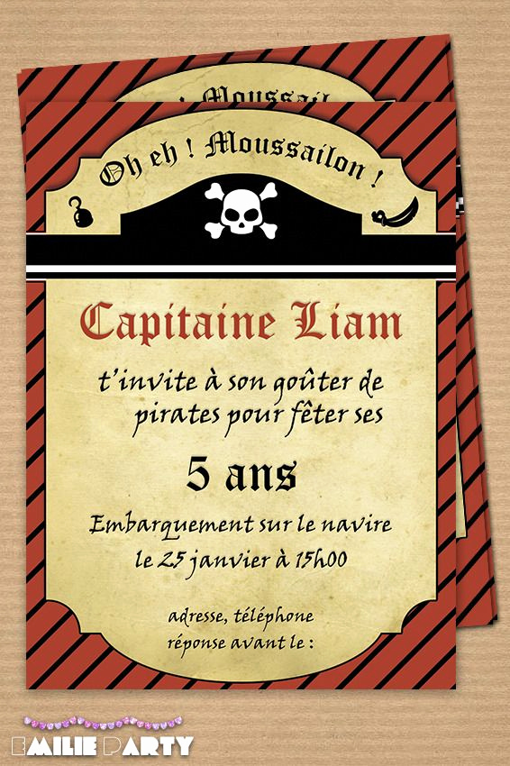 Texte invitation anniversaire pirate enfant