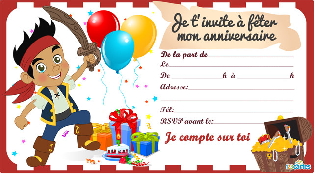 Carte invitation anniversaire gratuite enfants