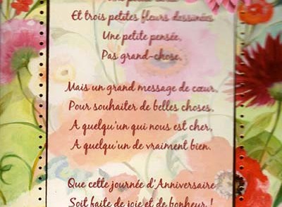 Jolie texte carte anniversaire