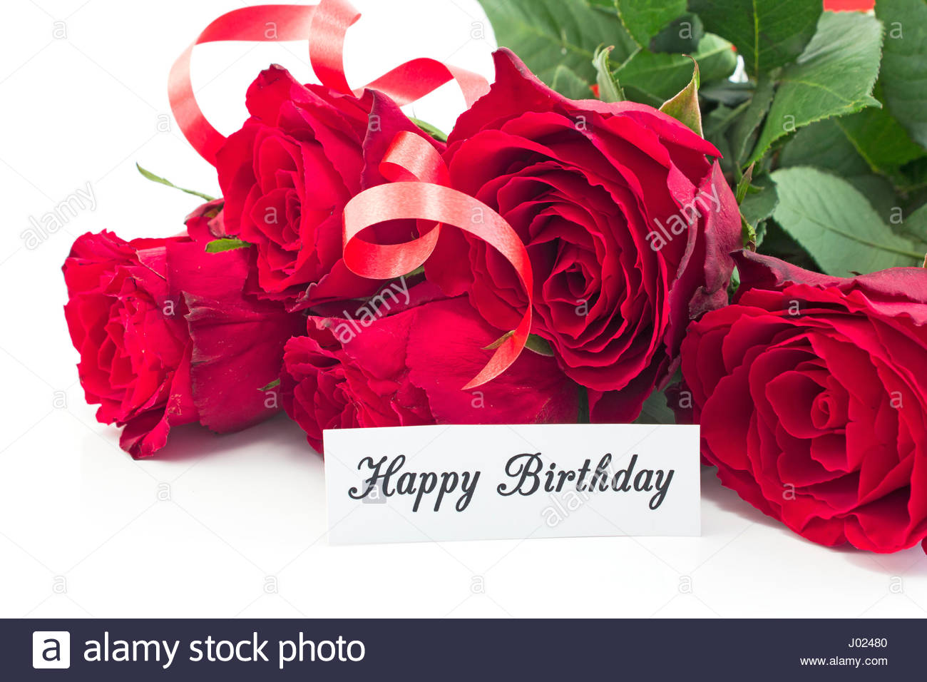 Carte anniversaire avec roses rouges