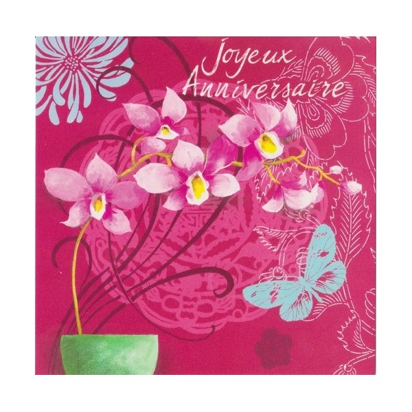 Carte anniversaire orchidee