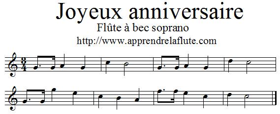 Carte anniversaire flute traversière