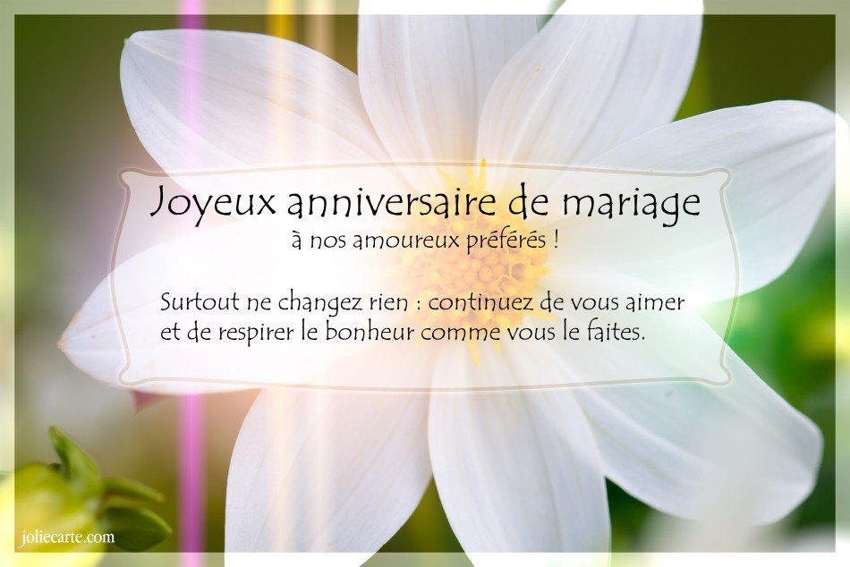 Carte anniversaire mariage fleurs