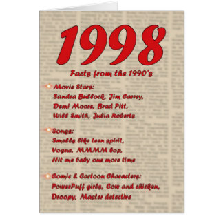 Carte anniversaire 1998