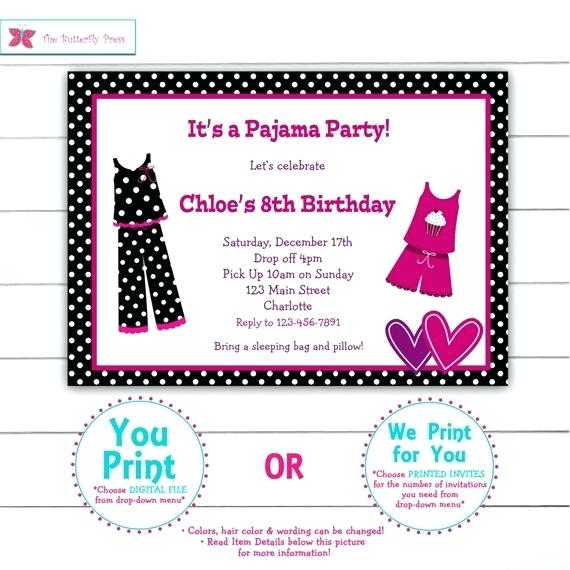 Carte invitation anniversaire pyjama party gratuite