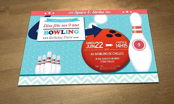 Modele carte anniversaire bowling