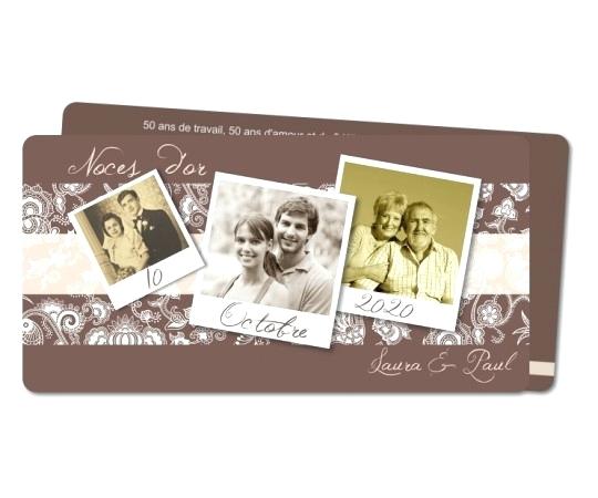 Carte invitation anniversaire 50 ans de mariage