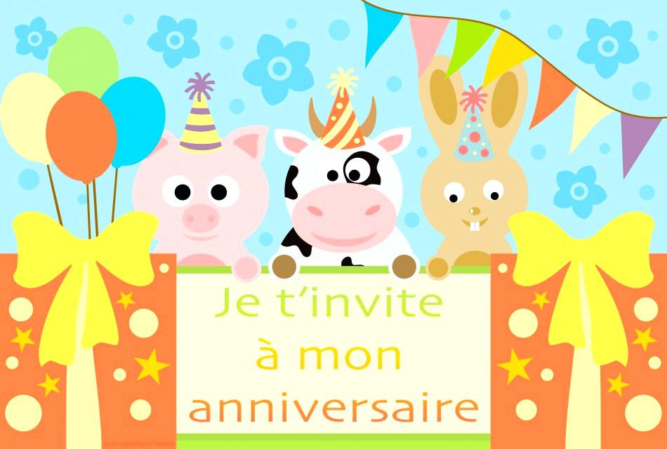 Jolie carte invitation anniversaire enfant