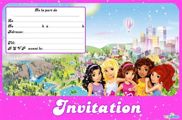 Carte invitation anniversaire lego gratuite